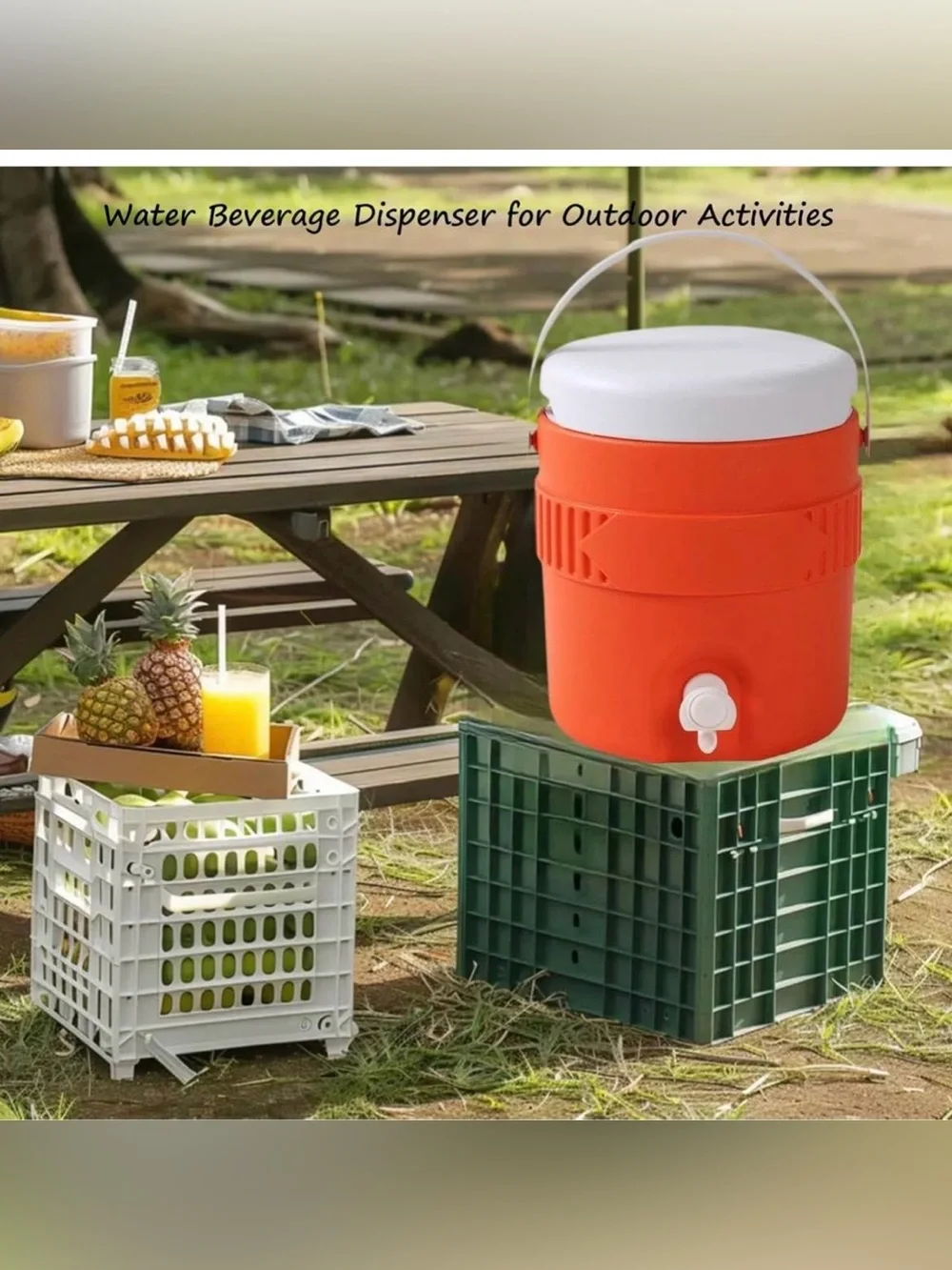 1 Gallon Portable Sports Cooler Water Drink Beverage Dispenser (Orange)